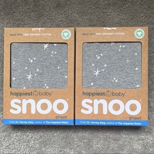 TWO NEW IN BOX SNOO bassinet sheets in graphite galaxy